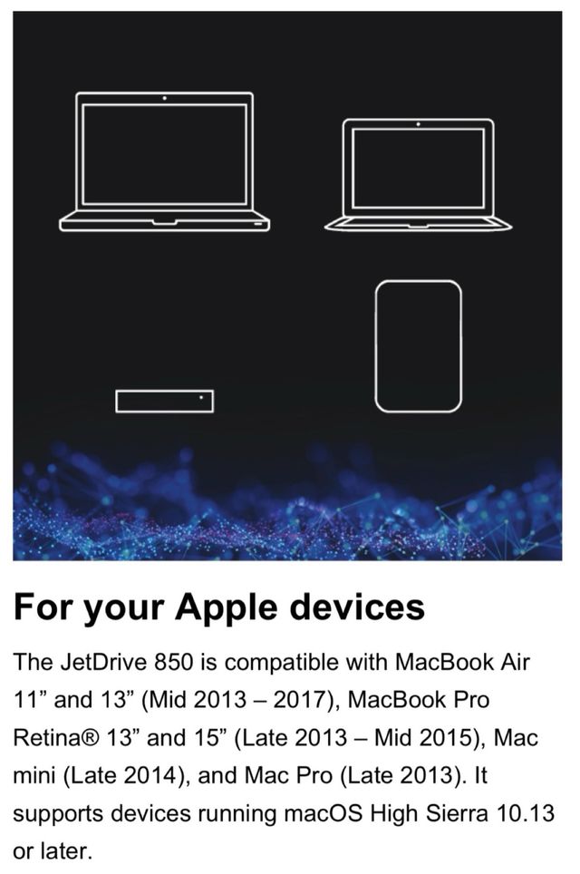 SSD Transcend JetDrive 850 480GB para Mac