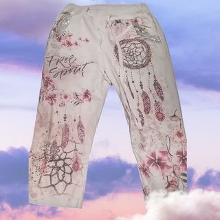 PANTALÓN BLANCO FLORES- Talla única
