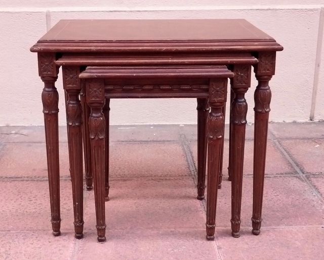 Mesas nido madera maciza - Marrón