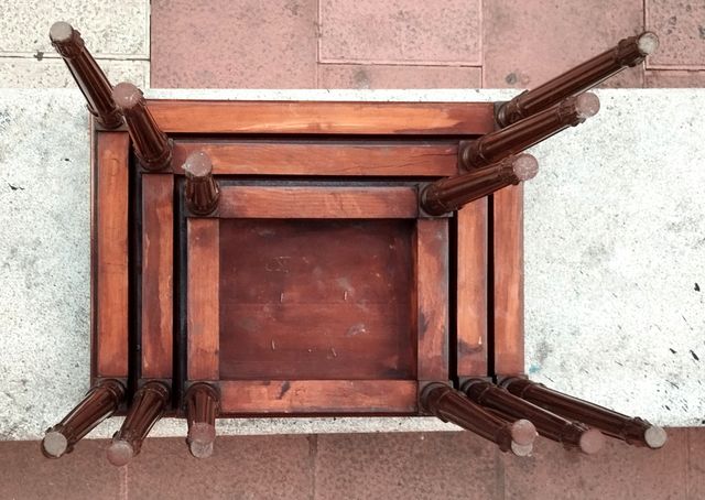 Mesas nido madera maciza - Marrón