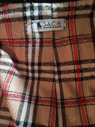 Chaqueta Harrington roja XL vintage, forro tartán 