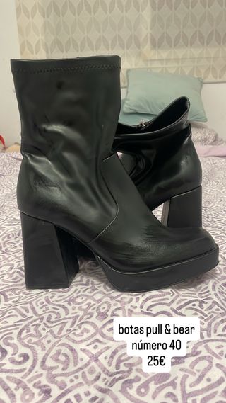 Botas Pull&Bear negras, talla 40