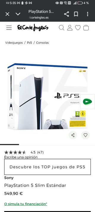 PS5 Slim (PlayStation 5) Blanca 1TB-Nueva (NONEG)