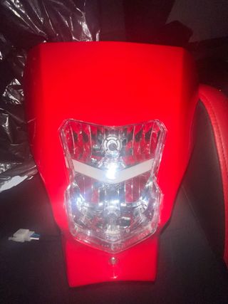 Careta roja CRF luz led - Motocross