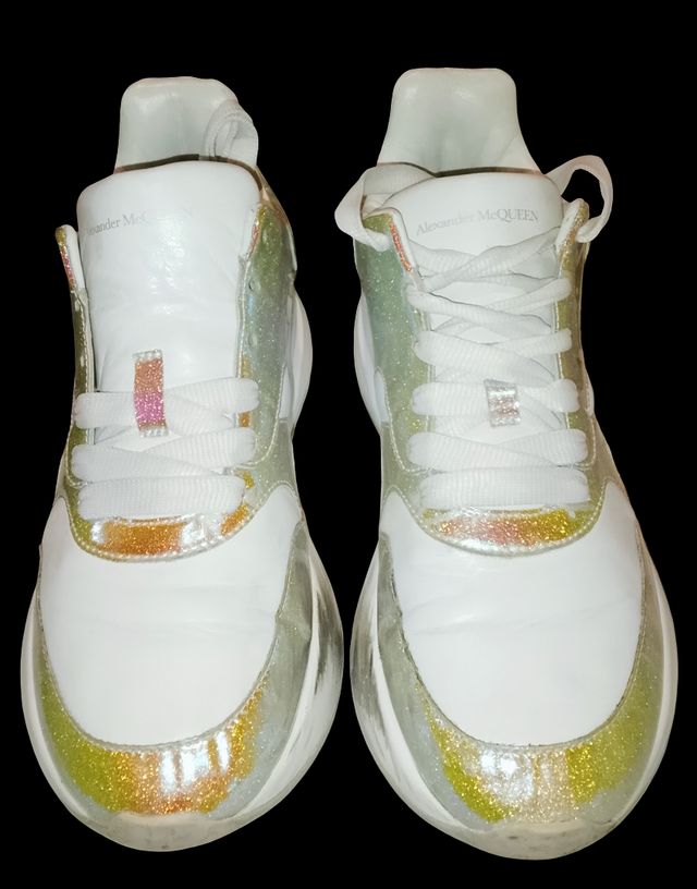 Sneakers Alexander McQueen oro-bianco