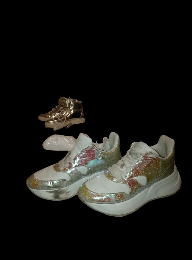 Sneakers Alexander McQueen oro-bianco