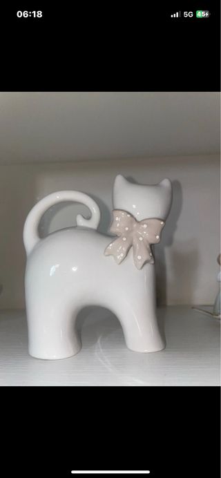 Statuetta Gatto Porcellana