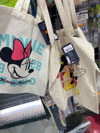 Bolsas de tela de Minie y Mickey
