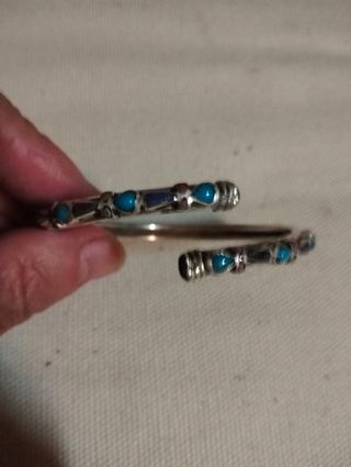 Pulsera plata turquesas