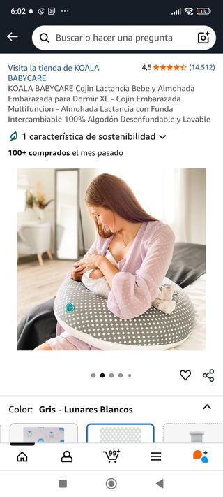 NUEVO SIN ABRIR. Cojín lactancia Koala Babycare
