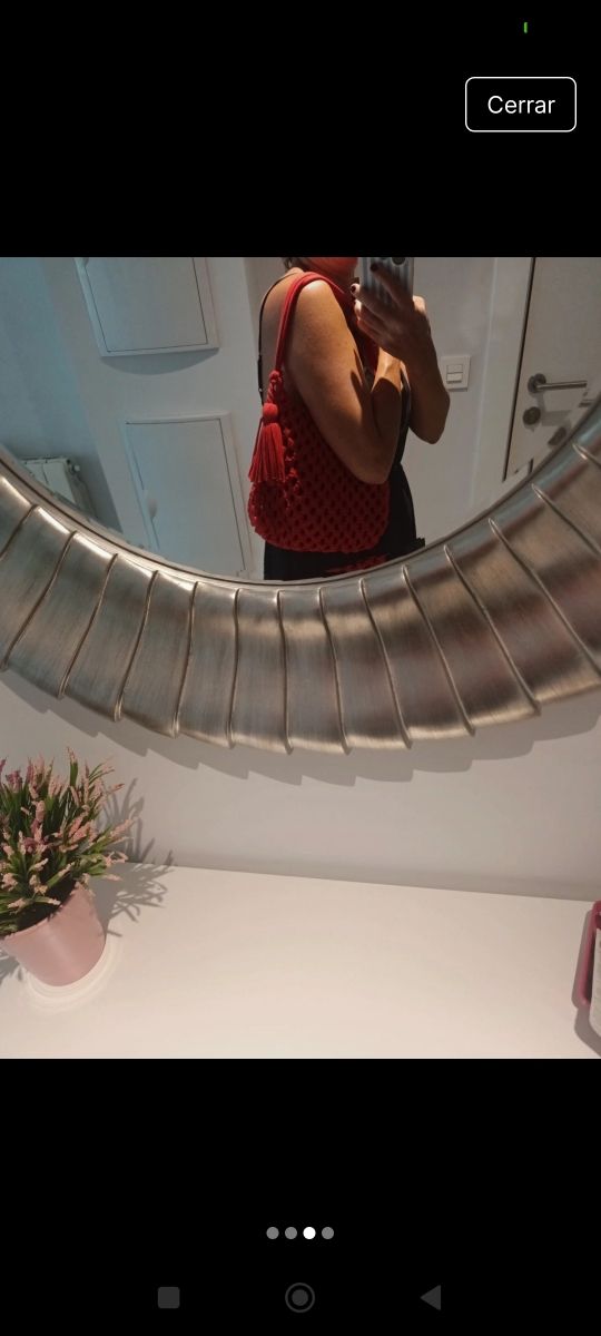 Bolso crochet rojo.  Poco uso.