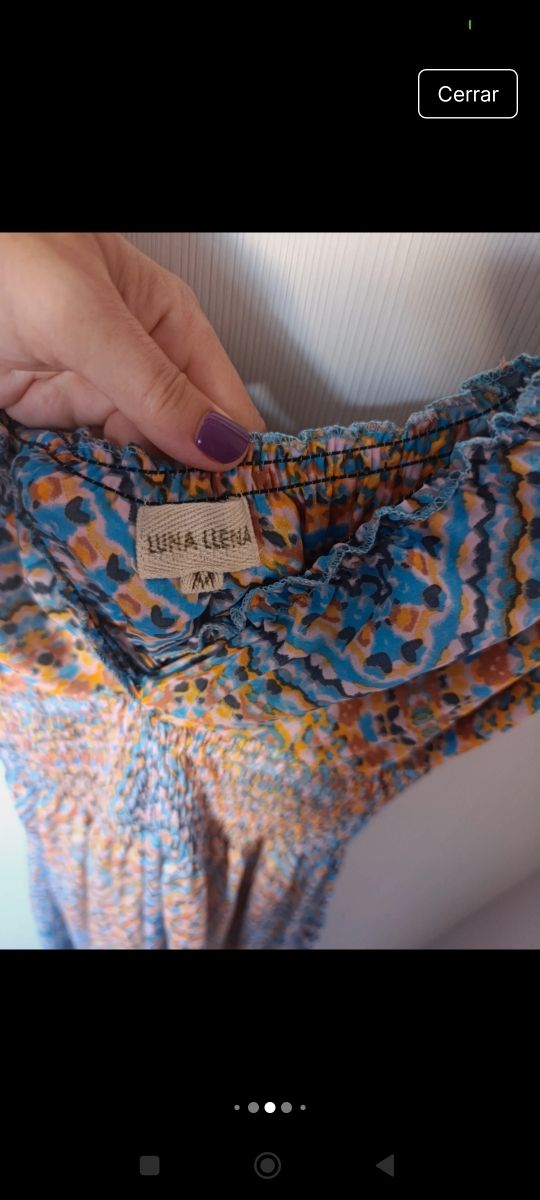 Vestido largo boho azul.