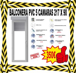 Balconera PVC 5 cámaras 217x90