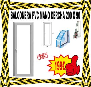 Balconera PVC Mano Derecha 200x90