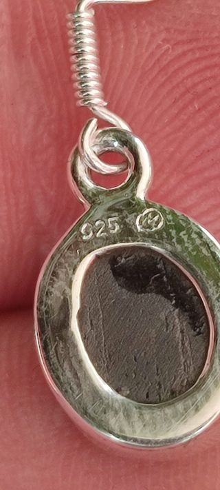 Pendientes de plata y turmalina negra. 