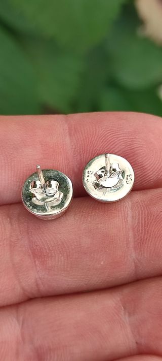 Pendientes de plata y Rubí. 