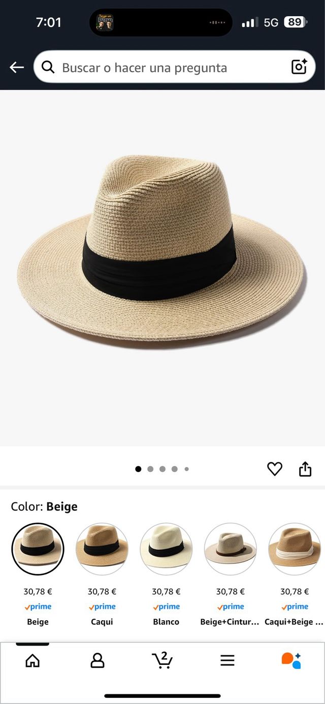 2 unidades Sombrero de Paja de ala Ancha