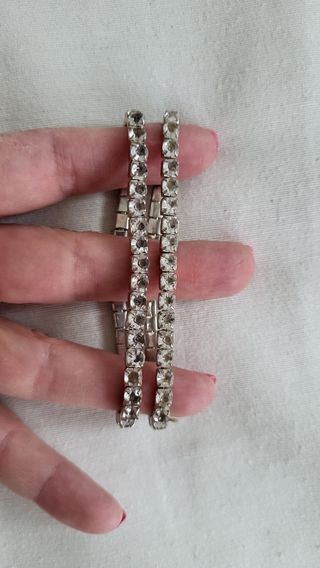Pulseras brillantes plata