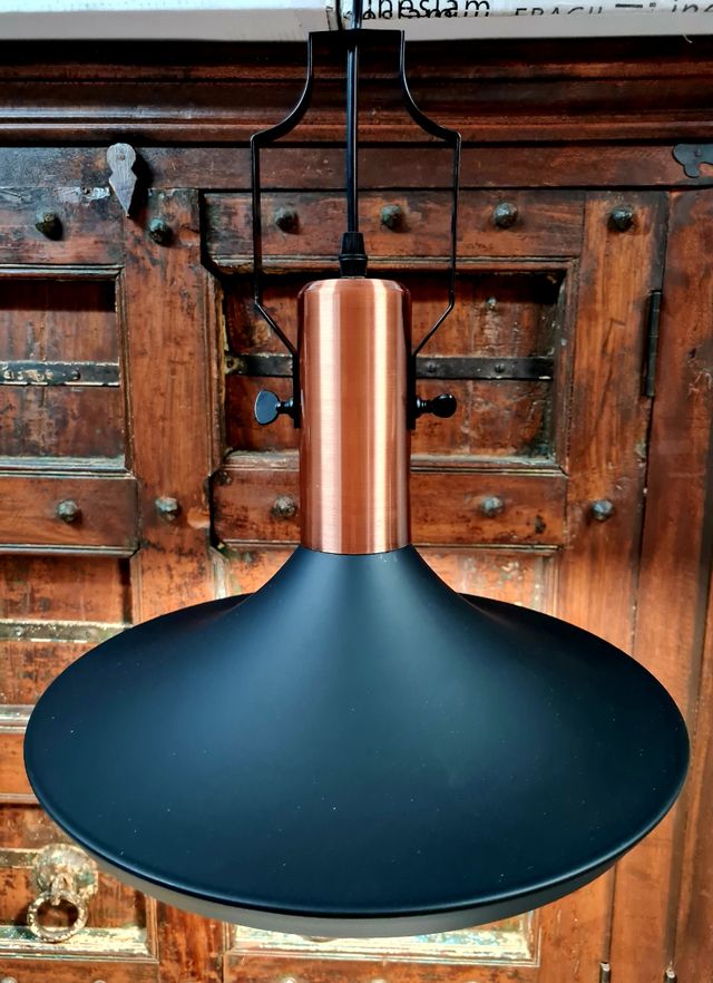 Lámpara colgante negra cobre