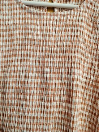 Vestido vichy marrón claro