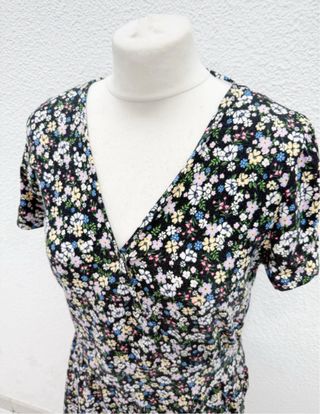 Vestido mono algodón H&M flores - L