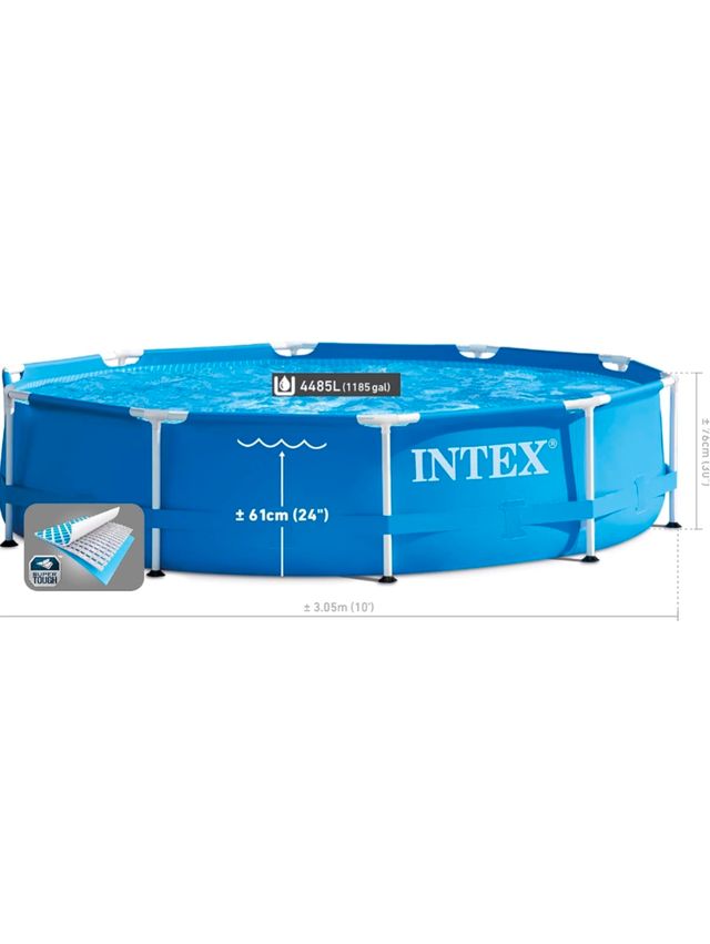 Piscina Intex 3.05m-Familiar. Regalo base y funda.
