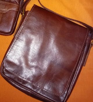 Bolso Piel Marrón Hombre