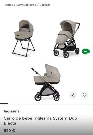 Carrito bebé completo + Bañera cambiador bebé