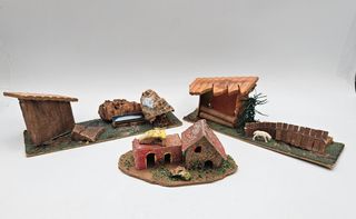  3 casette in cartone per presepe vintage
