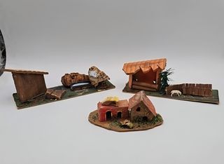  3 casette in cartone per presepe vintage
