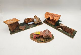  3 casette in cartone per presepe vintage