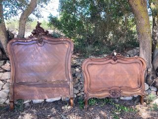 2 camas antiguas de madera estilo Luis XV