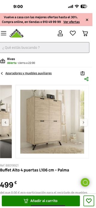 Aparador alto industrial - Roble