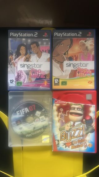 Lote 4 juegos PS2 Pal FRA Singstar Pop Hits FIFA