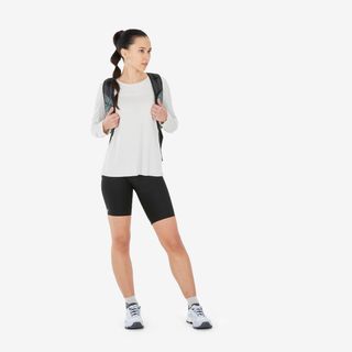 Camiseta de montaña y trekking manga larga Mujer Quechua