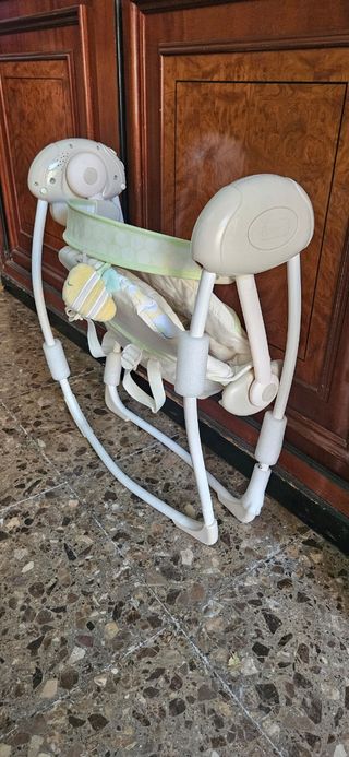 Hamaca mecedora bebé beige-verde