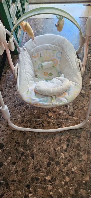 Hamaca mecedora bebé beige-verde