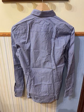 Camisa El Ganso Hombre  Cuadros Azul y Blanco T 38