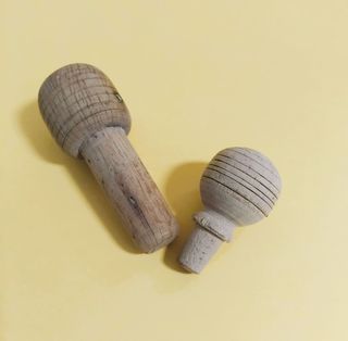 2 Tapones madera torneada