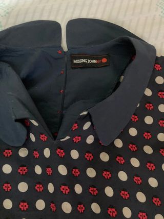 Blusa sin mangas lunares - Cuello bebé