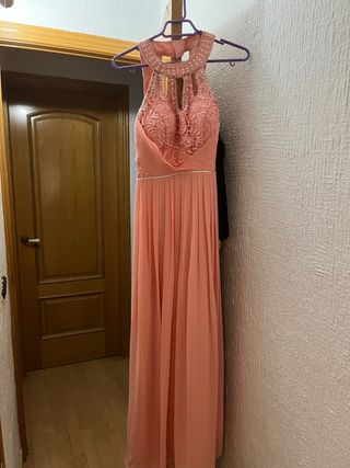 Vestido largo rosa fiesta