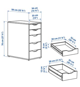 Cajonera IKEA blanca 5 cajones