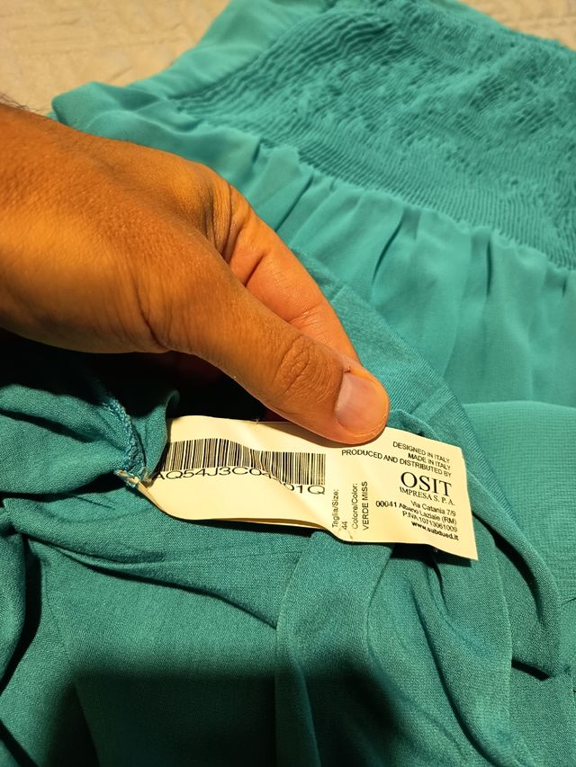 Vestito verde acqua taglia 44. Made in Italy