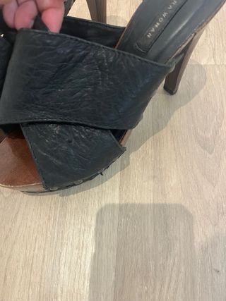 Sandalias Zara Woman piel - Tacón