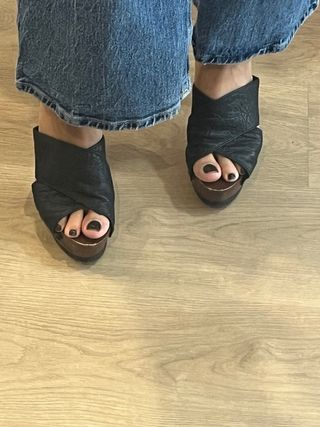 Sandalias Zara Woman piel - Tacón