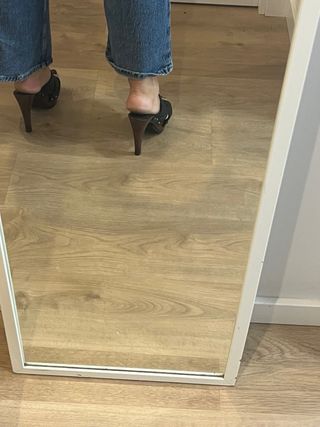 Sandalias Zara Woman piel - Tacón