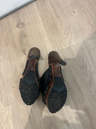 Sandalias Zara Woman piel - Tacón