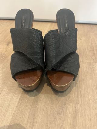 Sandalias Zara Woman piel - Tacón