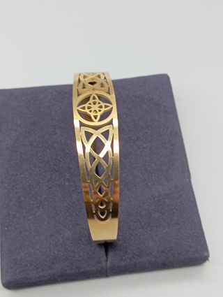 Pulsera acero 316L dorada nudo bruja