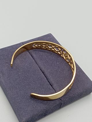 Pulsera acero 316L dorada nudo bruja